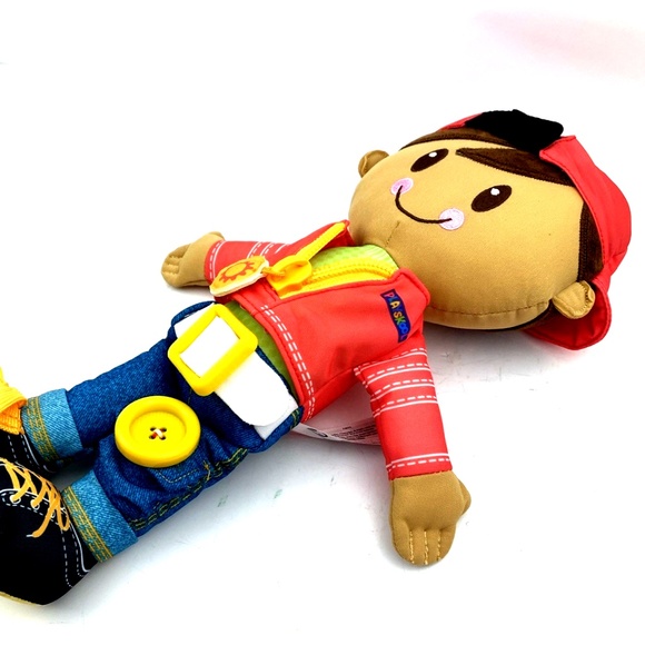 Playskool Doll Toys Plush Dressy Kid Button Zipper Tie Belt Boy Activity Hasbro - Picture 4 of 7
